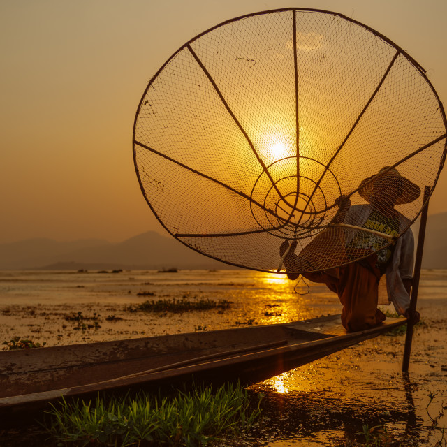 "fisherman of Inle Lake" stock image