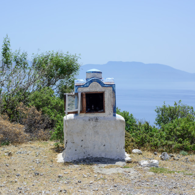 "A roadside shrine in Kos, Greece" stock image