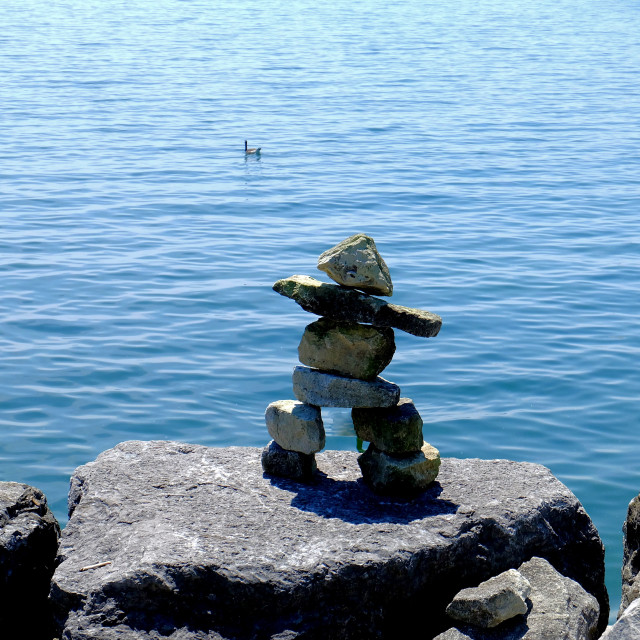 "Inukshuk On Guard" stock image