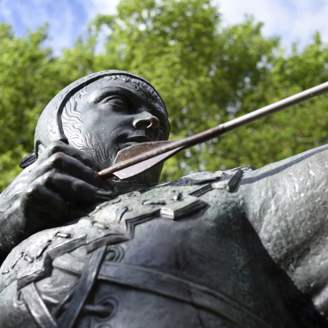 "Robin Hood Statue" stock image