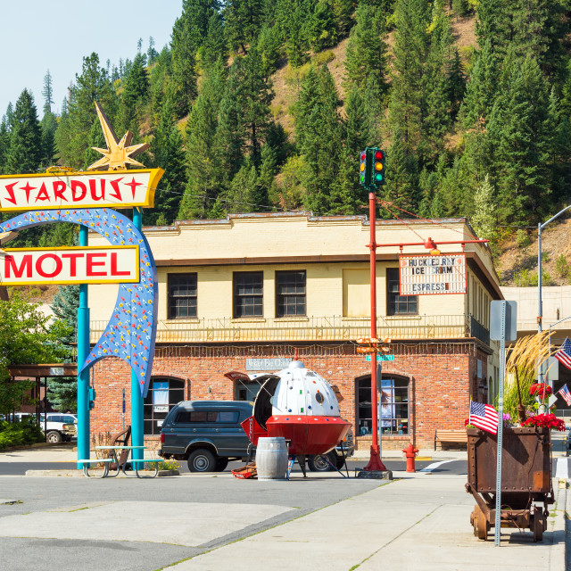 "Old Motel in Wallace, Idaho" stock image