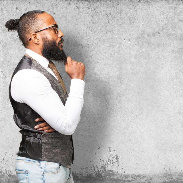 Business Black Man Touching His Beard License Download Or Print For £248 Photos Picfair