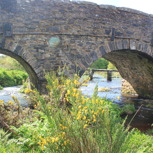 "Two bridges in Postbridge" stock image