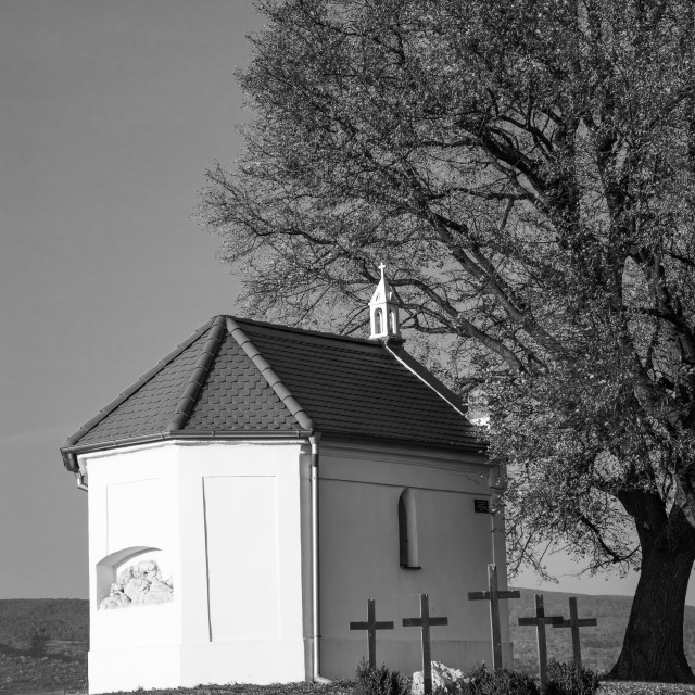 "The chapel BW" stock image