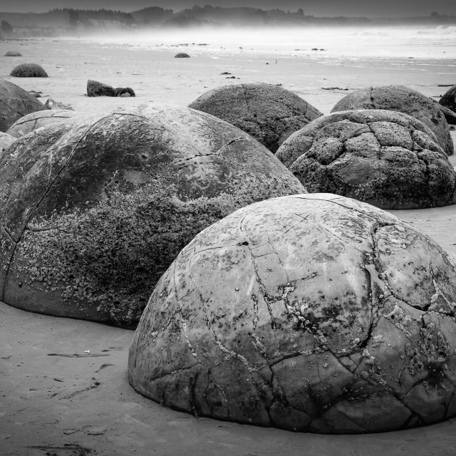 "Moeraki boulders" stock image