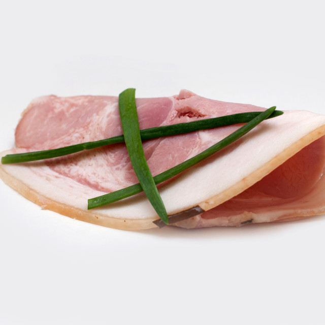 "ham with chives" stock image