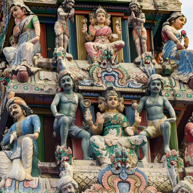 "Hinduism statue of Sri Mariamman temple in Singapore" stock image