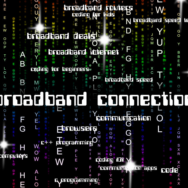 "Broadband Connection Means World Wide Web And Computer" stock image
