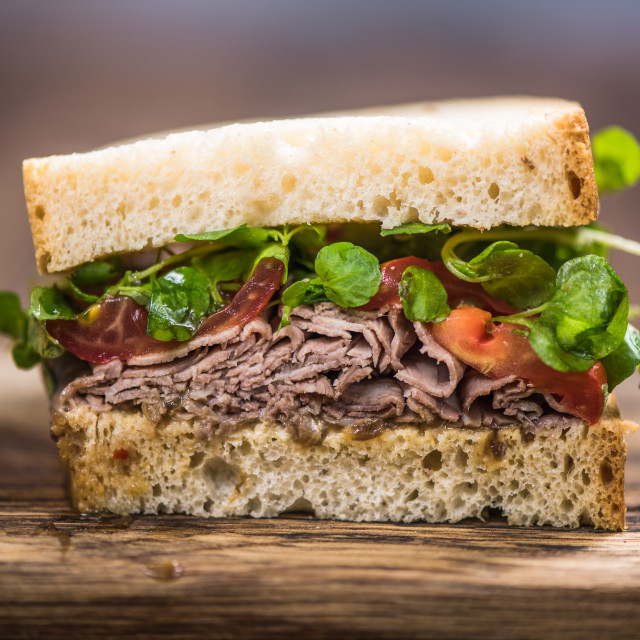 "Brunch sandwich on board" stock image