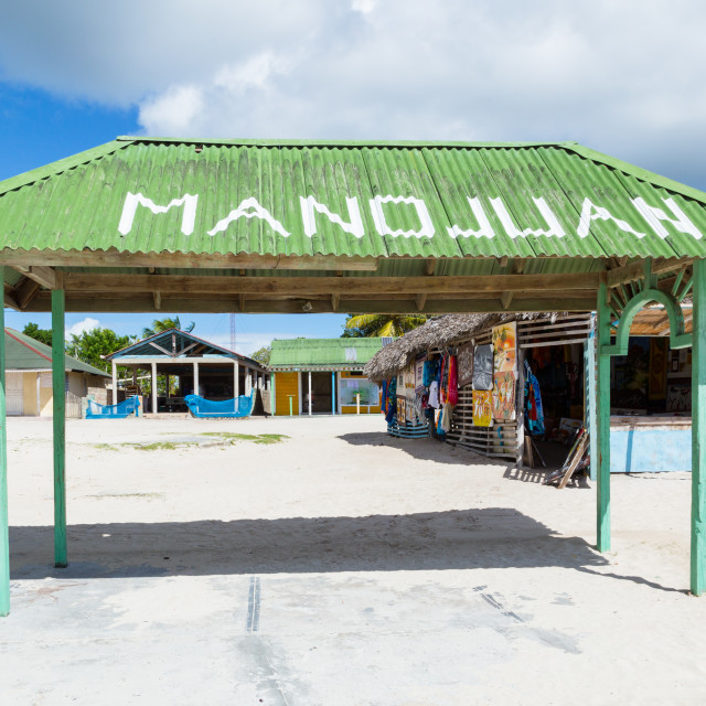 "Mano Juan village in Saona Domenican Republic" stock image