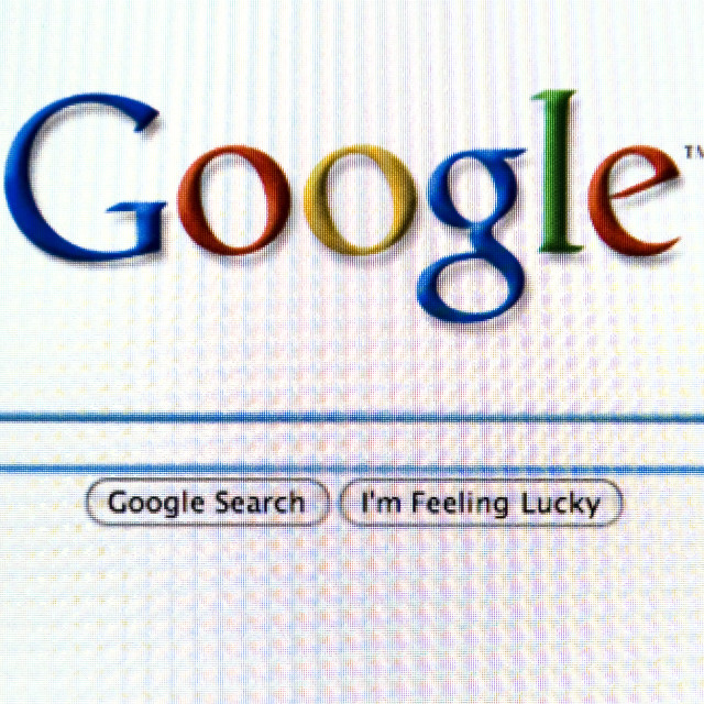 "Google search screen." stock image