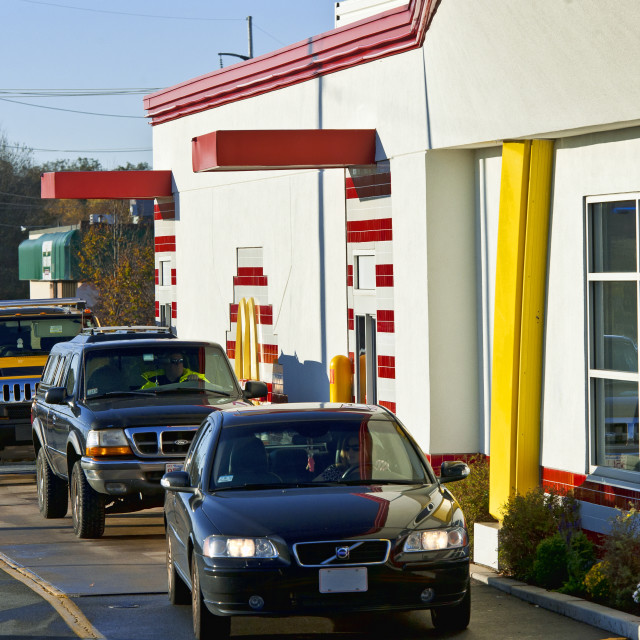 "McDonalds drive-thru." stock image