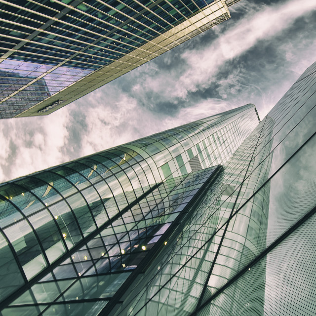 "Two Skyscrapers in Canary Wharf" stock image