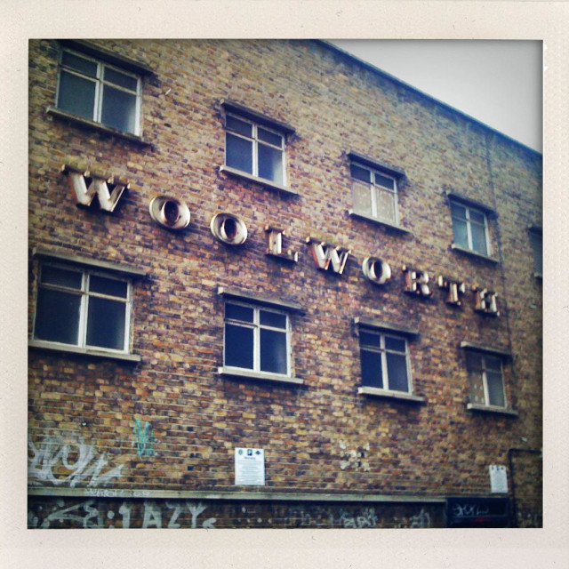"Woolworth's building, left derelict after closure. London Road, Brighton." stock image