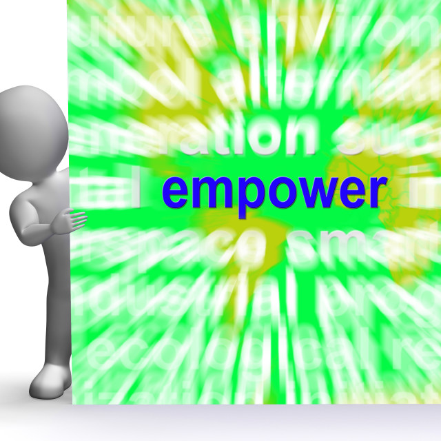 "Empower Word Cloud Sign Means Encourage Empowerment" stock image