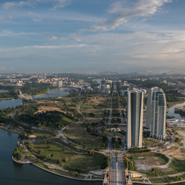 "Aerial view of Putrajaya and surrounding area of Putrajaya" stock image