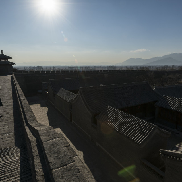 "Wall of ancient castle, China" stock image