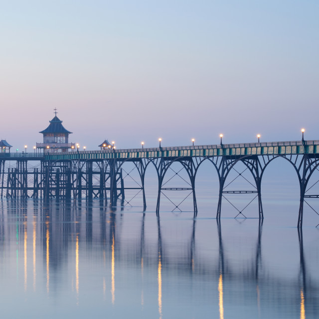 "Twilight at Clevedon Pier" stock image