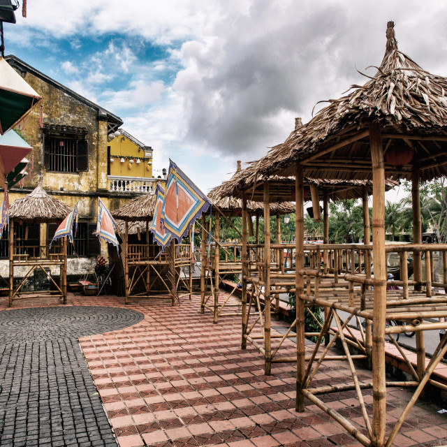 "Huts on stilts" stock image