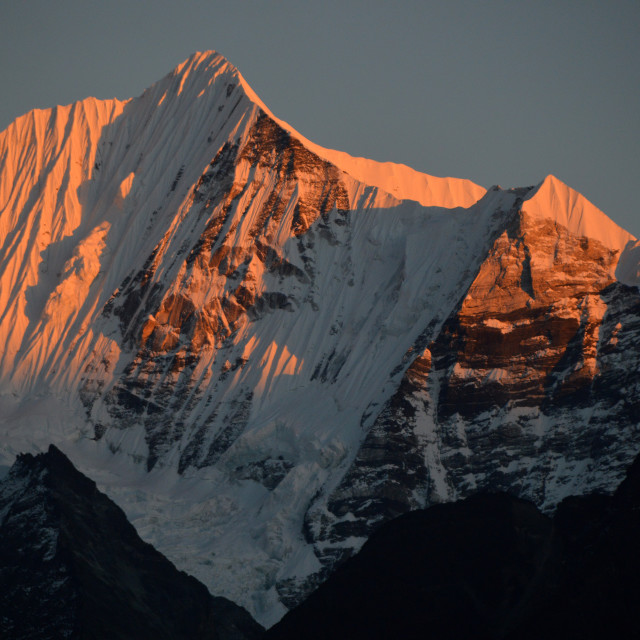 "Low Sun, High Snow" stock image