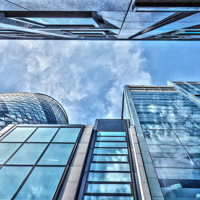 "Reflection on the City of London" stock image