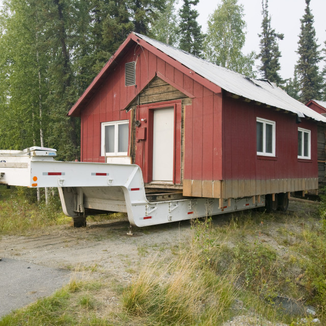 "House in Fairbanks Alaska moved after it started collapsing into the ground..." stock image