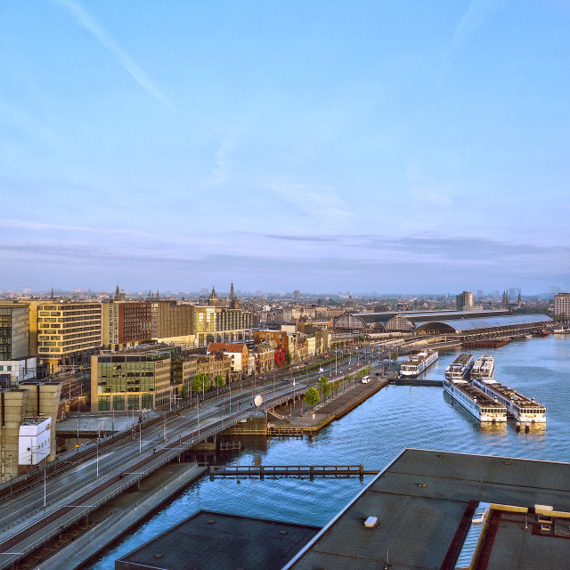 "Sunrise over Amsterdam" stock image