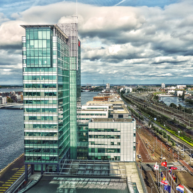 "The railroad out of Amsterdam" stock image