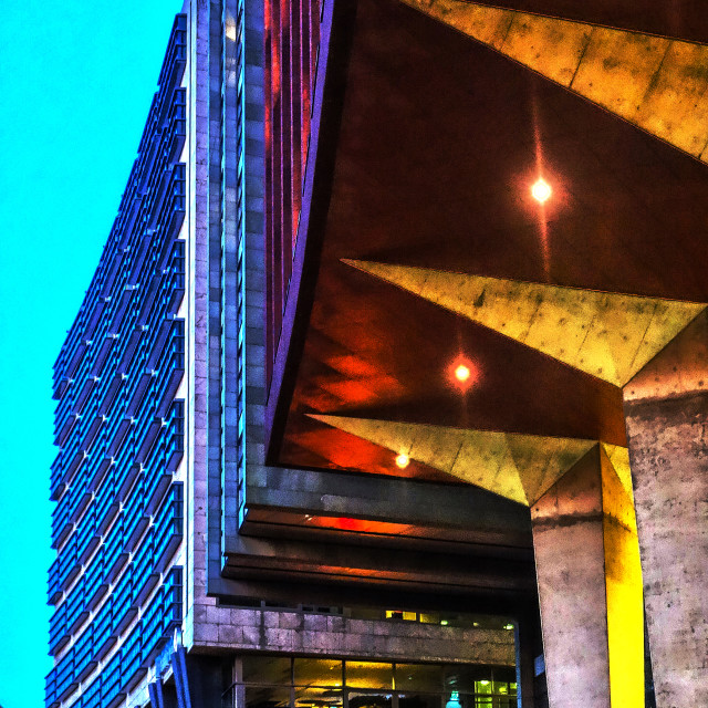 "Modern Amsterdam at night" stock image