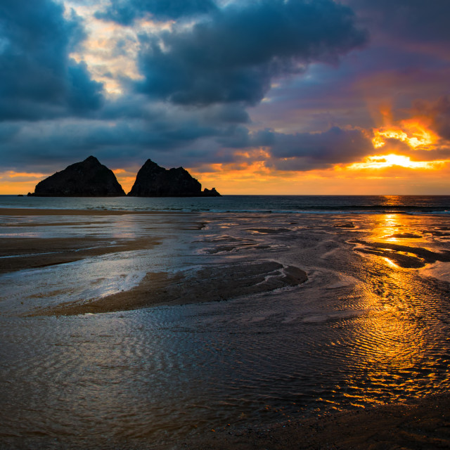 "Holywell Bay near Newquay, Cornwall" stock image