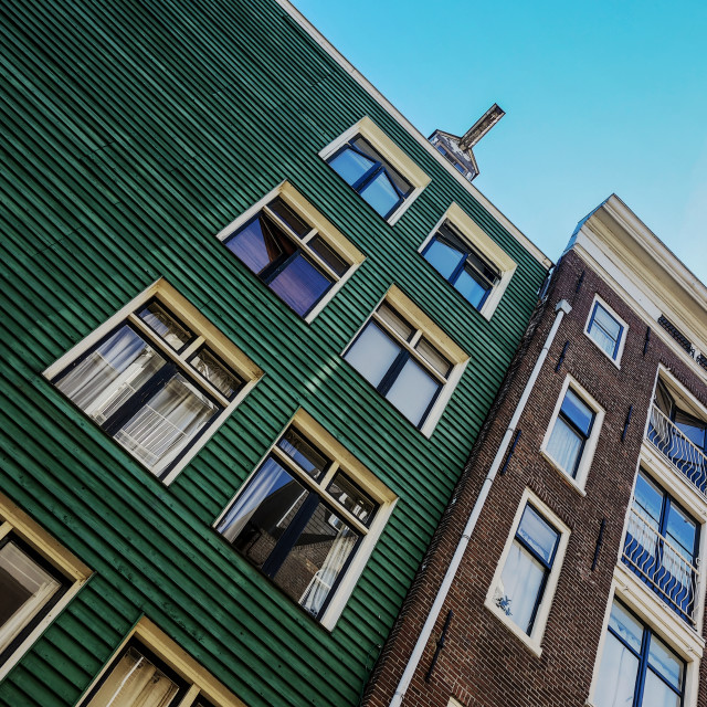 "Brick and wood in Amsterdam" stock image