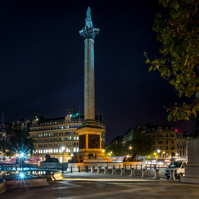 "Nelson's Column Night" stock image
