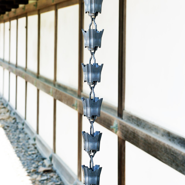 "Japanese rain chain" stock image. 