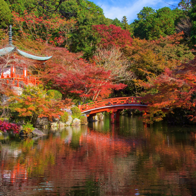 "Daigo-ji temple at fall colors, Kyoto" stock image