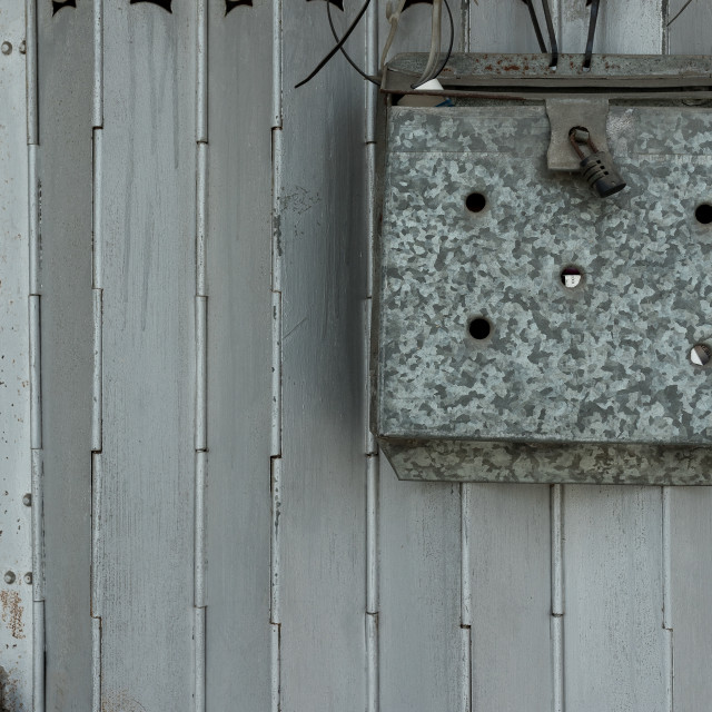 "Metal mail box at door in Hong Kong" stock image