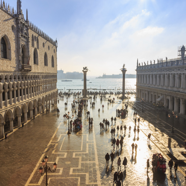 "Palazzo Ducale (Doge's Palace) and Piazzetta San Marco, elevated view,..." stock image
