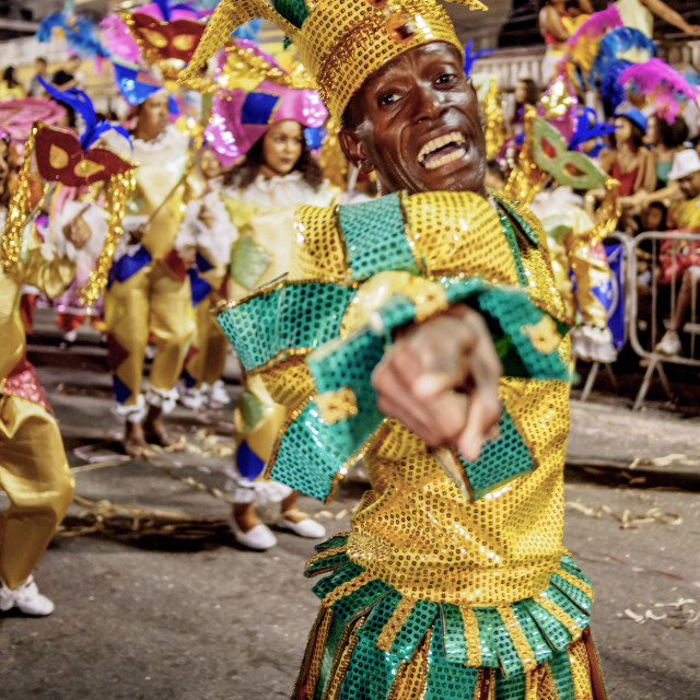 "Brazil, State of Rio de Janeiro, City of Rio de Janeiro, Samba Dancer in the..." stock image