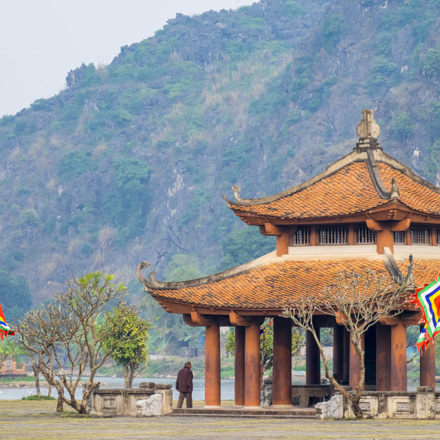 "Pagoda at Hoa Lu, Ancient Capital of Vietnam, Truong Yen Commune, Hoa Lu..." stock image