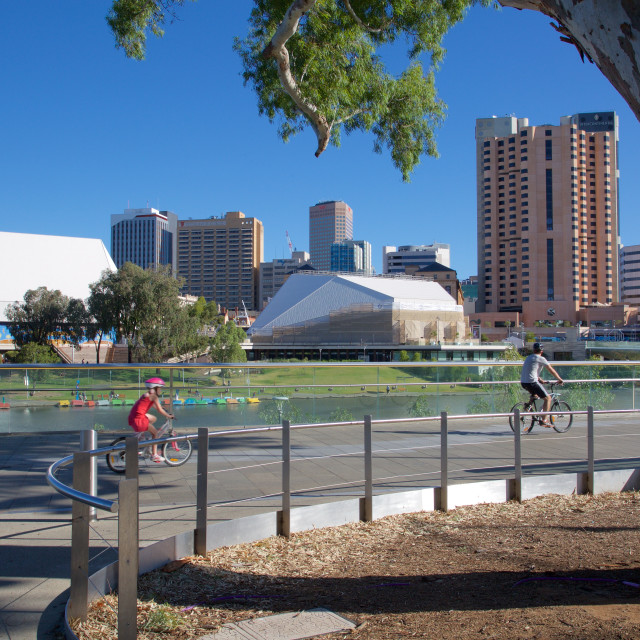 "Australia, South Australia, Adelaide, View of City from Adelaide Oval" stock image
