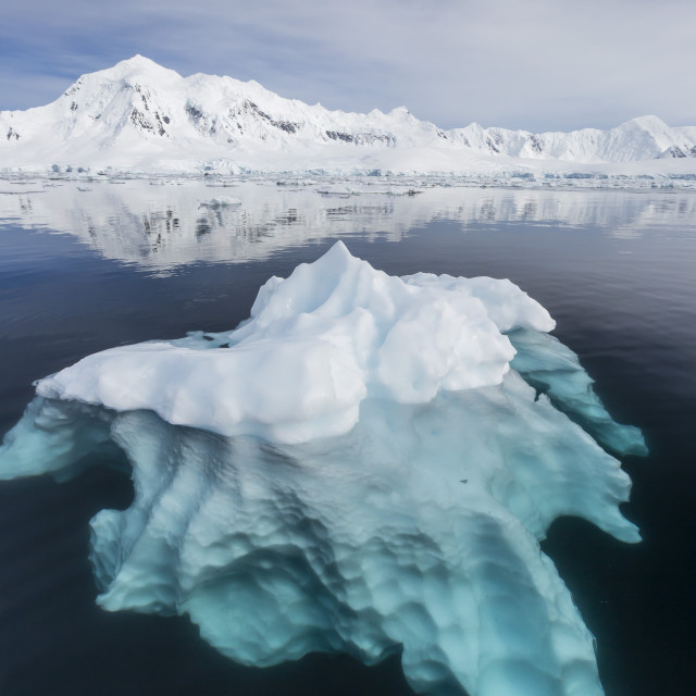 "Glacial ice floating in the Neumayer Channel near Wiencke Island, Antarctica,..." stock image