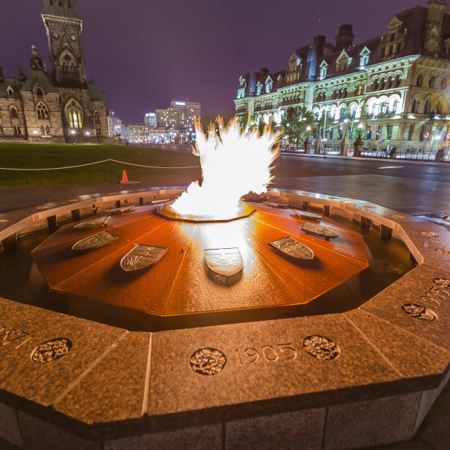 "Centennial Flame commemorating Canada's 100th anniversary as a Confederation,..." stock image