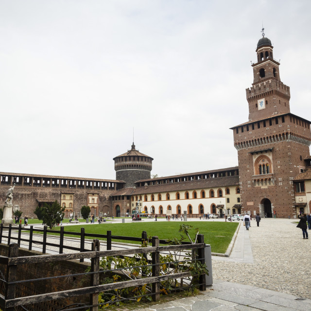 "Castello Sforzesco (Sforza Castle), Milan, Lombardy, Italy, Europe" stock image