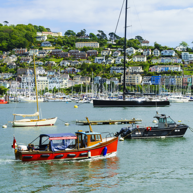 "Kingswear and River Dart viewed from Dartmouth, Devon, England, UK" stock image