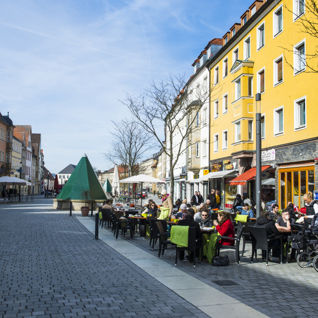 "Pedestrian zone in Bayreuth, Upper Franconia, Bavaria, Germany, Europe" stock image