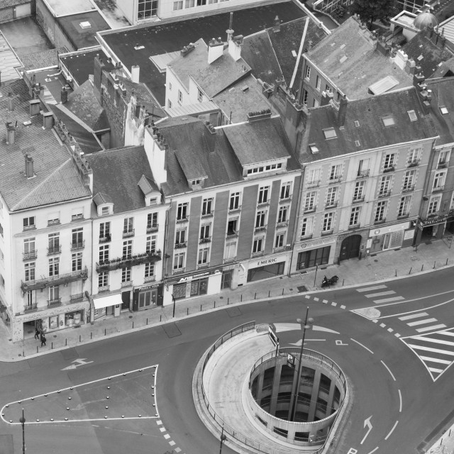 "view over Nantes from above" stock image