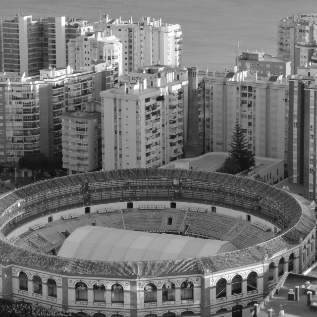 "bullfighting ring in Málaga, Spain" stock image