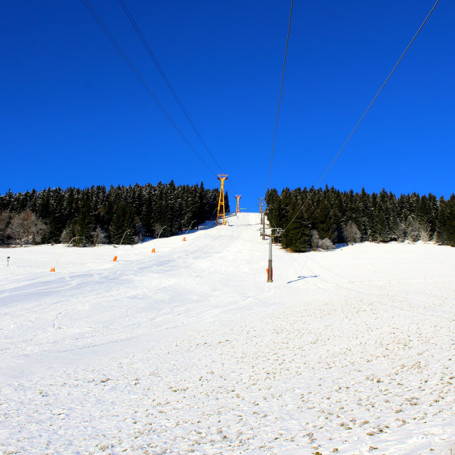cable car at ski resort Fichtelberg in Oberwiesenthal, Germany ...