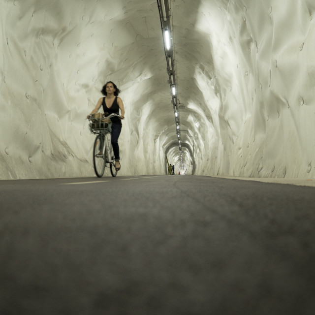 "bike tunnel" stock image