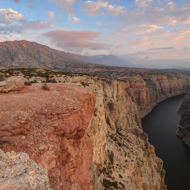 "First Light on the Pryor Mountains" stock image