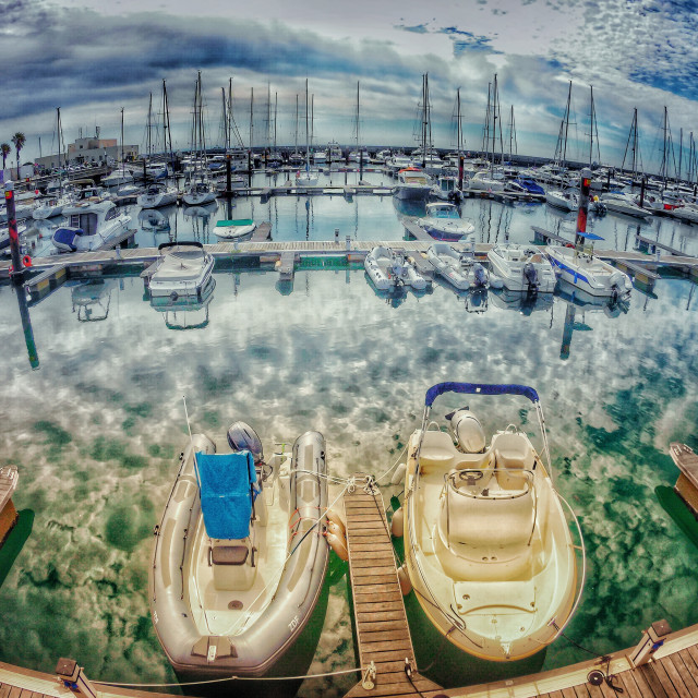 "Boats stopped at the Harbor" stock image